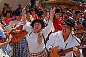 Musikgruppe, Folklore, Fest der Mandelblüte, Fiesta del Almendrero en Flor, Valsequillo, bei Telde, Gran Canaria, Kanarische Inseln, Spanien, Europa