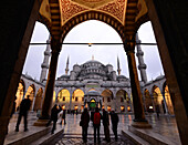 Sultan Ahmet mosque in the evening, Istanbul, Turkey