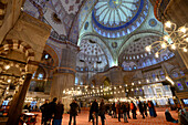 Inside the Sultan Ahmed Mosque, Istanbul, Turkey