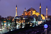 Hagia Sophia am Abend, Istanbul, Türkei