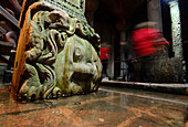 Medusa head pillar, Basilica Cistern, Istanbul, Turkey