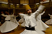 Dervishes whirl, Galata Mevlevihane, Istanbul, Turkey