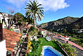View over a hotel complex, Hermigua, La Gomera, Canary Islands, Spain