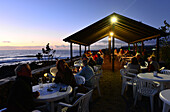 Beach bar in the evening, El Remo, La Palma, Canary Islands, Spain