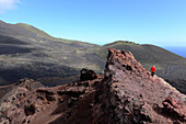 Blick vom Vulkan Teneguia zum San Antonio Vulkan, Fuencaliente, La Palma, Kanarische Inseln, Spanien