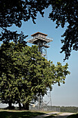Watch tower, former military training area near Munsingen, UNESCO biosphere reserve Swabian Alps, Baden-Wurttemberg, Germany