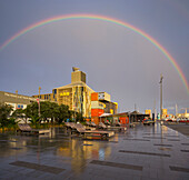 Rainbow over Wynyard Crossing, Auckland, North Island, New Zealand