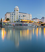 Urania, public educational institute and observatory, river, 1st District, Inner City, Vienna, Austria