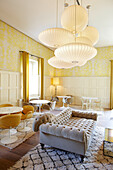 Lounge im Mary Portman House, Hotel Das Kranzbach, Klais, Krün, Oberbayern, Bayern, Deutschland