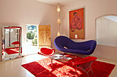 Wohnzimmer des Maison Rouge, Hotel Les Andeols, Saint-Saturnin-les-Apt, Provence, Frankreich