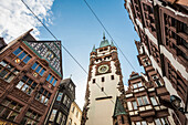 Martinstor in the historic center of Freiburg im Breisgau, Black Forest, Baden-Wuerttemberg, Germany