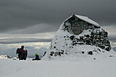 Refuge on summit of Ben Nevis, Grampian Mountains, Highlands, Scotland, Great Britain
