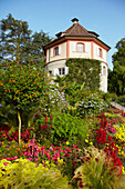Gartenanlage auf der Insel Mainau, Gärtnerturm, Überlinger See, Bodensee, Baden-Württemberg, Deutschland, Europa