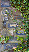 Flood markings in Kaub, Mittelrhein, Middle Rhine, Rhineland - Palatinate, Germany, Europe