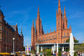Neues Rathaus, Marktkirche, in Wiesbaden, Mittelrhein, Hessen, Deutschland, Europa