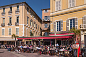 Street cafe, Cours de Selaya, Les Ponchettes, Nice, Alpes Maritimes, Provence, French Riviera, Mediterranean, France, Europe