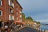 Waterfront pub on the quay of the river Exe, Exeter, Devon, England, Great Britain