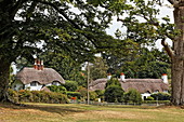 Strohgedeckten Häuschen, Lyndhurst, Hampshire, Hampshire, England, Grossbritannien