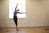 Female ballet dancer in studio