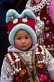 China , Guizhou province , Yatang town , Green Miao Lusheng festval , children.