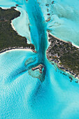 Aerial view, Exuma, Bahamas, America.