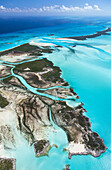 Aerial view, Exuma, Bahamas, America.