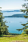 view from Mount Warburton Pike, a mountain on Saturna Island in the Gulf Islands of British Columbia, Canada. It is the highest summit in the Gulf Islands, other than Saltspring Island, and is part of the Gulf Islands National Park Reserve.