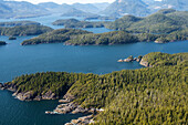 aerial view of the west coast of Vancouver Island, BC, Canada.