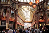 The interior view of Leadenhall Market, London, England, UK