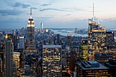 Looking South from Midtown Manhattan at the Empire State Building and Surrounding Area.