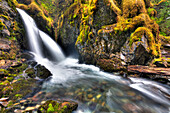 Virgin Creek Falls Near Girdwood, Southcentral Alaska, Spring, Hdr