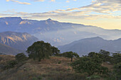 Northern Mountain Range of Peru at the headwaters of the Jequetepeque River, as seen from Kuntur Wasi, Cajamara, Peru