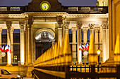 Entrance to the national assembly, place du palais bourbon, 7th arrondissement, paris at nght, france