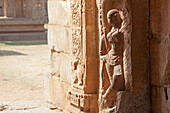 Wall sculpture in the temple of vittala in hampi, karnataka, india, asia