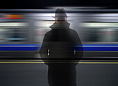 Mysterious Man in Front of Moving Train