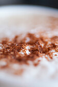 Cinnamon on Top of Coffee, Close-Up