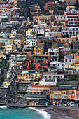 The colourful town of Positano perched on cliffs on the Amalfi Coast (Costiera Amalfitana), UNESCO World Heritage Site, Campania, Italy, Mediterranean, Europe
