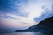 Scala dei Turchi, clouds reflecting the shape of The Turkish Staircase at sunset, Realmonte, Agrigento, Sicily, Italy, Mediterranean, Europe