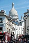 'France. Paris 18th district. Montmartre; the Street Norvins and the dome of the Sacré-Cœur Basilica'