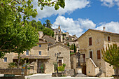 France, Gard (30) Rochefide picturesque and flowered village Ceze valley, details and alley in the village of stone