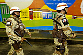 Policemen at Salvador carnival Brazil.