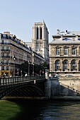 France, Paris, 4th district, Bridge(Deck) of Arcole, Cathedral Notre-Dame
