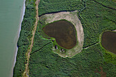 France, Eure (27), Landscape of a heart-shaped pool (aerial view)