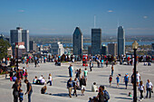 Canada, Quebec Province, Montreal City, Montreal City Skyline from Mont Royal Belvedere