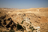 Greek Orthodox St. George of Koziba Monastery on the slope of Wadi Qelt. Judean Desert. Israel.