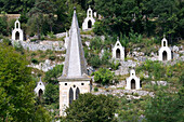 France, Midi Pyrenees, Ariege, way of the cross of raynaude, church