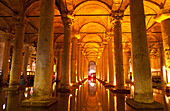 'The inside of Basilica Cistern in Sultanahmet; Istanbul, Turkey'
