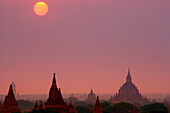 Temples Of Bagan At Sunrise In Bagan, Myanmar, Burma