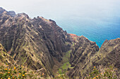 'Na Pali Coast, Kauai, Hawaii; Cliffs And The Coastline'