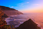 'Oregon, United States Of America; Sunset At Heceta Head'